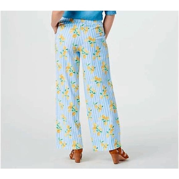 Denim & Co. Beach women's Regular Printed Jersey Pull-On Pants with Pockets - Picture 2 of 3
